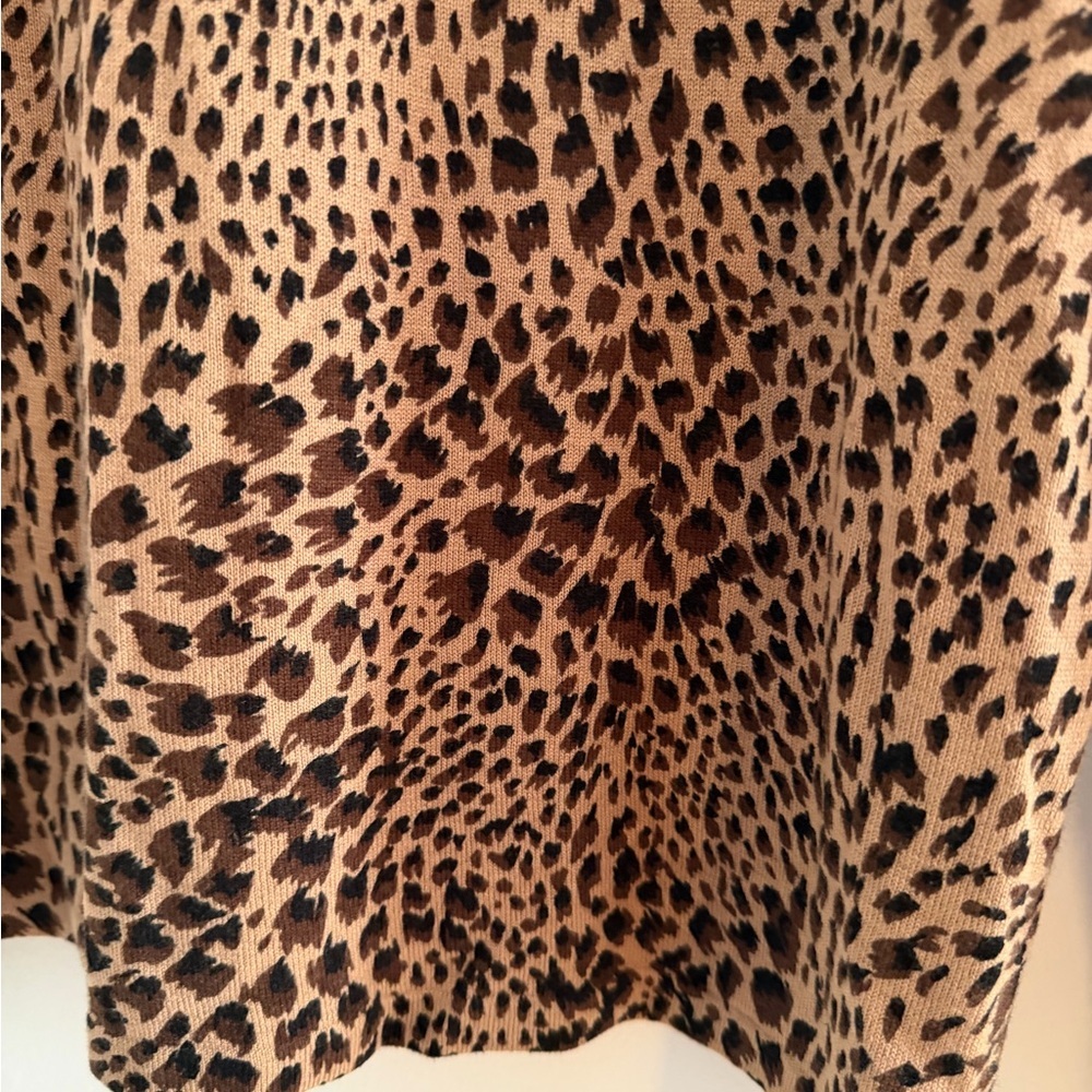 Vintage Talbots Mock Neck Animal Print Silk Camelhair Top Petite Medium CBK - Picture 7 of 10
